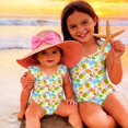 thumbnail image 4 of Abcomgle Girls Swimsuits Size 7-8 Tropical Fruit Graphic One Piece Little Girls Swimsuit Ruffled Stretchy Bathing Suits for Girls, 4 of 7