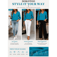 thumbnail image 6 of DOKOTOO Blouses for Women Dressy Casual Ruched V Neck Smocked Tops 3/4 Sleeve Loose Fit Shirts, 6 of 10