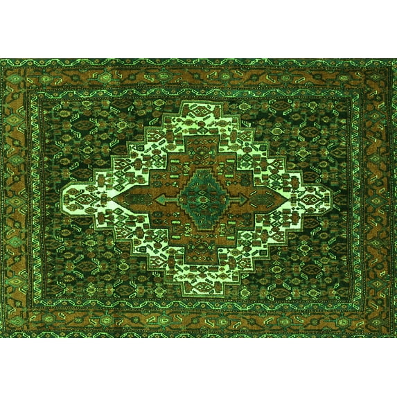 Ahgly Company Indoor Rectangle Persian Green Traditional Area Rugs, 2' x 4'