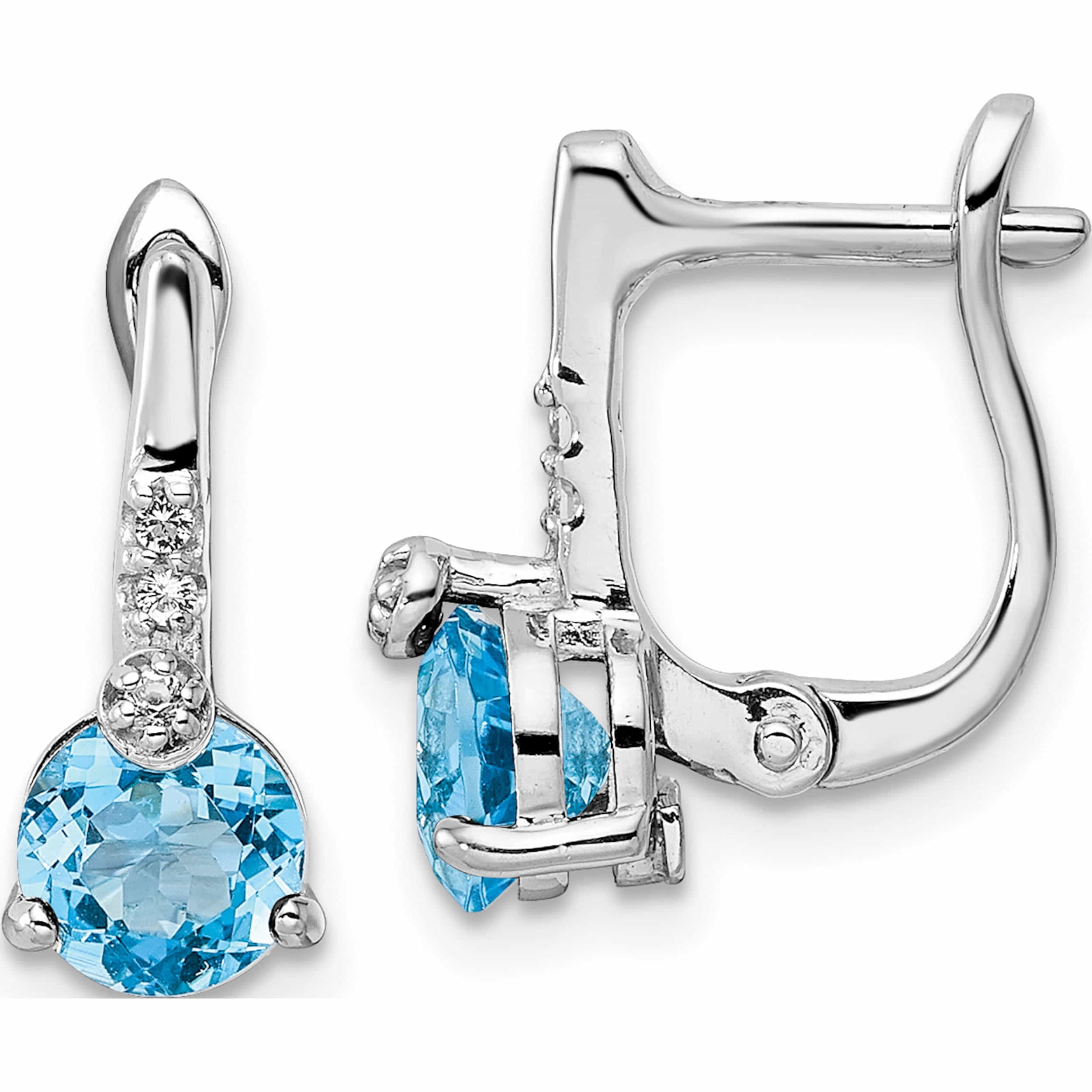 Sterling Silver Rhodium-plated 4mm Round White Topaz Post Earrings Sterling Silver Rhodium-plated 4mm Round White Topaz Post Earrings