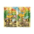 thumbnail image 3 of MKHERT Two Bees Cartoon Window Curtain Kitchen Curtain 26x39 inch,Two Piece, 3 of 3