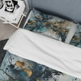thumbnail image 4 of Designart "Captivating Liquid Ink in Blue and Gold" Abstract Marble Bedding Covert Set - Modern Blue Abstract Bed Set With 2 Shams, 4 of 6
