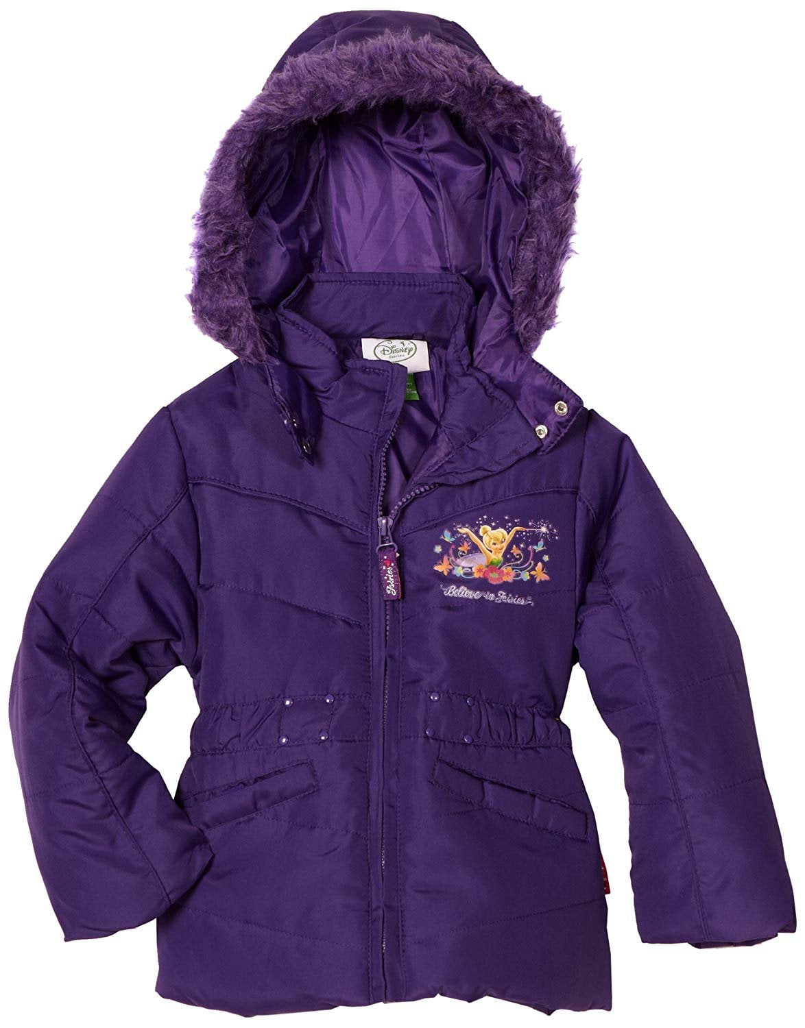 Disney Tinkerbell Little Girls' Hooded Tinkerbell Jacket, Purple, 3T