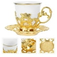 thumbnail image 2 of Cappuccino Cups Set Golden Ceramic For Coffee Lovers 1Set 3.5X2.8X2.6in, 2 of 8