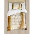 thumbnail image 3 of Marble Duvet Cover Set Queen Size, Odd Wavy Marble Pattern with New Lines and Shapes Digital Nature Computer Artwork Print, Decorative 3 Piece Bedding Set with 2 Pillow Shams, Cream, by Ambesonne, 3 of 3