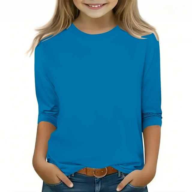 Cowsor Chemise à Manches 3/4 pour Enfants – Douce, Facile à Assortir (1-12 Ans)