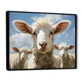 thumbnail image 2 of Designart "Prairies Guardians White Sheep s Watchful Eyes II" Animals Floater Framed Canvas Wall Art, 2 of 7