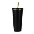 thumbnail image 2 of Kitchen Glass Double Layer Stainless Steel Portable Edged Insulation Cup Creative Straw Cup Durable Paint 500Ml,Black Kitchen Glass&Bottle, 2 of 9