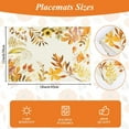 thumbnail image 2 of Fall Placemats Set of 6 Orange Maple Leaf Flowers Harvest Farmhouse Autumn Table Mats Thanksgiving Seasonal Linen Style Waterproof Kitchen Dining Table Decoration Indoor Outdoor 12x18 Inch, 2 of 6