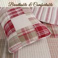 thumbnail image 2 of Cozy Line Home Fashions Cozy Line Alivia Red Plaid Real Patchwork Cotton Reversible Quilt Bedding Set King, 2 of 6