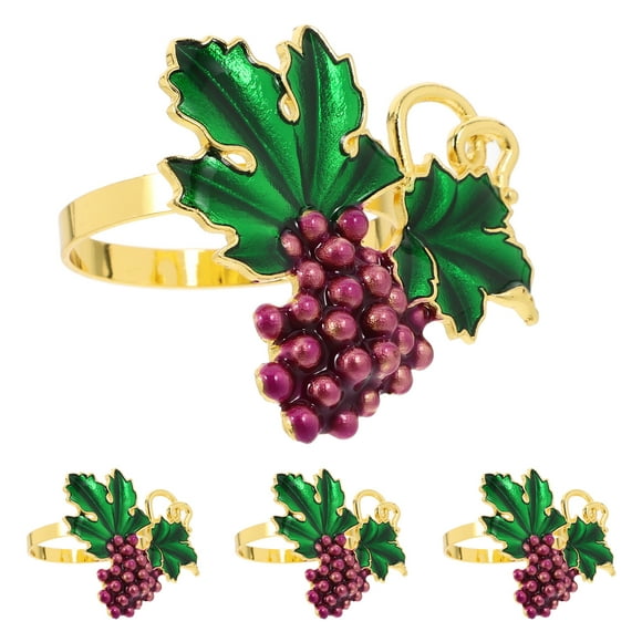 servilleteros de uva morada con hojas verdes para fiestas de invierno, bodas y decoración de mesa navideña