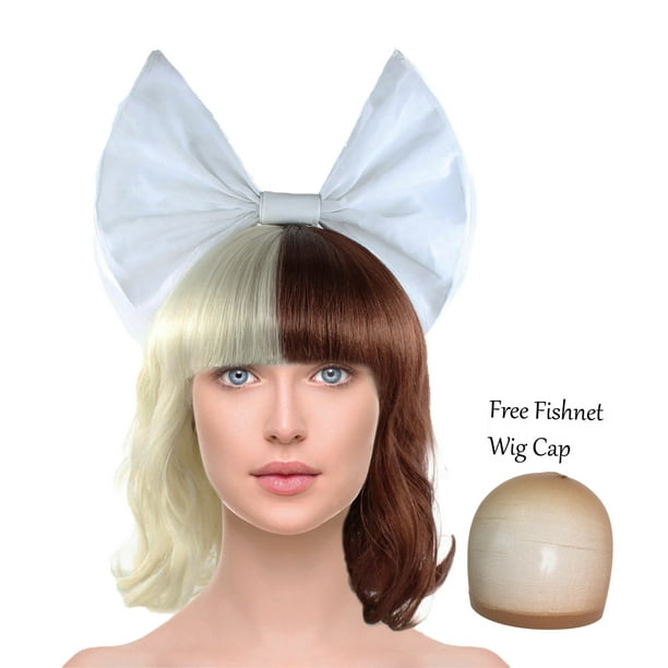 Two Tone Short Curly Wigs With Bangs White Bowknot For Cosplay Costume Halloween Half Blonde Half Brown Walmart Com Two Tone Short Curly Wigs With Bangs White Bowknot For Cosplay Costume Halloween Half Blonde Half Brown Walmart Com