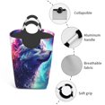 thumbnail image 4 of KLL Starry Multicolored Wolf Laundry Hamper,Large Canvas Fabric Lightweight Storage Basket Toy Organizer Dirty Clothes Collapsible Waterproof, 4 of 6