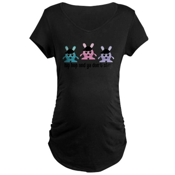 CafePress - Hip Hop Bunnies Maternity T Shirt - Maternity Dark T-Shirt