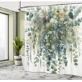 thumbnail image 2 of Ambesonne Eucalyptus Shower Curtain, Botanical Watercolor, 69"Wx84"L, Laurel Green Slate Blue, 2 of 4
