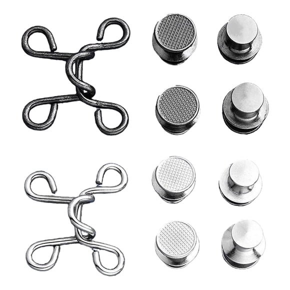 Juego de 2 hebillas reutilizables para cintura, pantalones vaqueros, faldas, botones extensores, hebillas instantáneas astilla negro