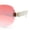 Gold White - Orange Mirror, variant on Womens Rimless Bevel Lens Flower Jewel Hinge Round Fashion Sunglasses Gold Beige - Brown