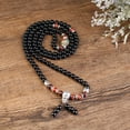thumbnail image 4 of COAI 108 Mala Beads Black Onyx Red Tiger Eye Wrap Stone Bracelet Necklace, 4 of 4