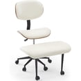 thumbnail image 1 of Chaise de Bureau à Pieds Croisés Chaise Croisée avec Accoudoirs Réglables Chaise Exécutive Inclinable en Velours avec Roulettes Grande et Haute Chaise de Bureau pour Ordinateur pour Bureau à Domicile, 1 of 3