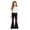 Q301 Black, variant on Glisme Little Girls Trousers Colorblock Zip Front With Pockets Autumn Casual Girls Flare Leg Pants Size 5-6 Years