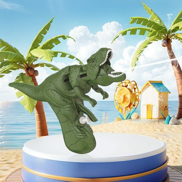 Dinosaur Water Pistol Simulation Dinosaur Opens Its Mouth And Sprays Water Boy Splashes Water Pistol