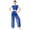 Royal Blue, variant on IBTOM CASTLE Women Two Piece Lyrical Dance Outfit Criss Cross Crop Tops + Mesh Tulle Wide Leg Pants Modern Contemporary Dancewear S Black