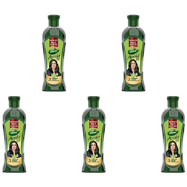 Pack Of 5 - Dabur Amla Hair Oil with FREE 45 Ml Hair Oil Bottle - 180 Ml (6 Fl Oz) Pack Of 5 - Dabur Amla Hair Oil with FREE 45 Ml Hair Oil Bottle - 180 Ml (6 Fl Oz)