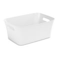 thumbnail image 2 of Mainstays Medium Bin, Open Plastic Storage Containers, Versatile Stylish Organizers with Handles, White, 6 Pack, 2 of 10