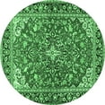 thumbnail image 1 of Ahgly Company Indoor Round Medallion Emerald Green Traditional Area Rugs, 7' Round, 1 of 4