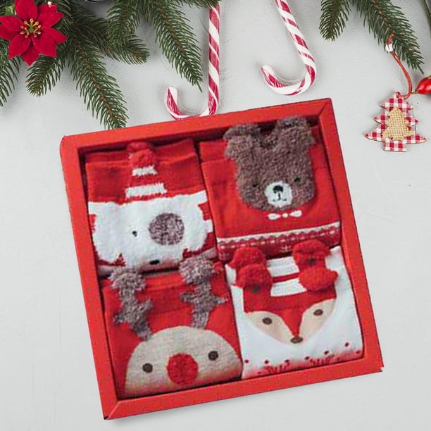 Calcetines de Navidad Fernando Estilo D para Mujer 4 Pares