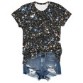thumbnail image 4 of Wuxian Women Sequins Tshirt Glitter Sparkle Loose Fit Short Sleeve Round Neck Stylish Casual Carnival Party Night Clubwear T Shirt Top Basic Fashion Dressy Clothes,Grey,XXL, 4 of 5