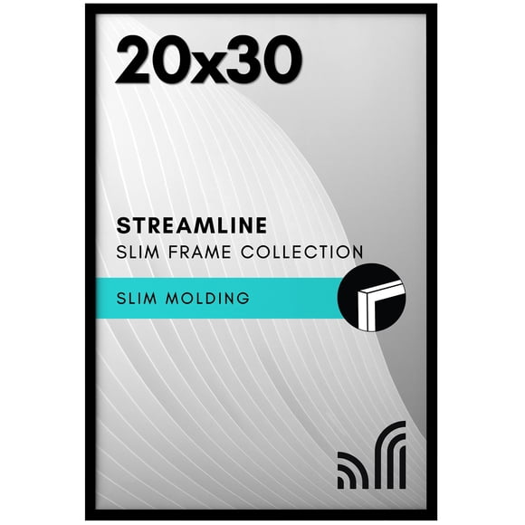 Americanflat 20x30 Poster Frame with Polished Plexiglass - Streamline Collection - Thin Border Picture Frame for Wall Display - H