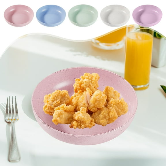 Uutvmp Snack Fruit Plates, Plastic Dinner Dish Unbreakable Dinner Plate Round Fruit Plate for Kitchen