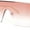 Gold - Rose Pink, variant on Womens Oversized Beveled Rimless Rectangle Mono Lens Sunglasses Gold - Smoke