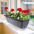 thumbnail image 7 of 6 Pcs 24 inch Window Box Planter, Large Rectangular Flower Planter Boxes with Shelf Insert Plastic for Indoor and Outdoor Garden, Balcony Home Decor (6, 24 inch), 7 of 7