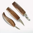 thumbnail image 3 of Professional Wood Carving Kit, Double Bevel Sloyd Hook Knife Set For Spoons Bowls Cups Carving, Includes Ergonomic Black Walnut Wood Handle &amp; Chrome Vanadium Alloy Steel, 3 of 6