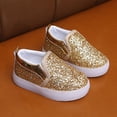 thumbnail image 6 of Toddler Girl Boots,Girls Fashion Sneakers with Flashing LED Lights Sparkly Casual Shoes Breathable Platform Sole Comfortable Kids Shoes for Play and Nighttime,Toddler Snow Boots,Gold,3-3.5 Years, 6 of 9