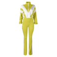 thumbnail image 4 of Unir Women Casual 2 Piece Sweatsuit, Brushed Polyester Color Block Zip Crop Top & Stretch Slim Jogger Pants Comfort Daily Outfit S-XXL True To Size, 4 of 5