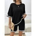 thumbnail image 2 of XCHQRTI Women's 2 Piece Outfits Summer Casual Knit Sweater Short Sets Trendy Pullover Loungewear, 2 of 5