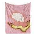 thumbnail image 1 of Egret Soft Flannel Fleece Throw Blanket, Japanese Art Bird on Branch on Color Changes Background Print, Cozy Plush for Indoor and Outdoor Use, 50" x 70", Multicolor, by Ambesonne, 1 of 6