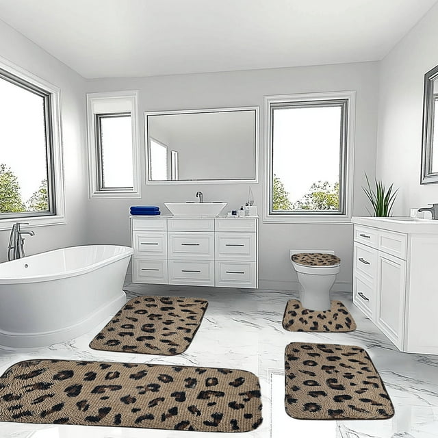 Bathroom Rugs 5 Piece under $5! CQCYD 5 Piece Bathroom Rug Set, Family Bath Mat Collection, Spa Style Bathroom Decor, Guest Bathroom Mat Set, Master Bathroom Floor Mats