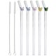 thumbnail image 1 of 5 Pcs Reusable Glass Straws,Colorful Butterfly on Clear Straws with Design Shatter Bent Drinking Str, 1 of 5