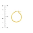 thumbnail image 4 of 14K Yellow Gold Women's 2x25mm Round Tube Polished Hoop Earrings, 4 of 4