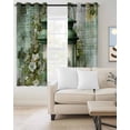 thumbnail image 2 of Vintage Oil Light Blackout Curtains for Bedroom Living Room Darkening Curtains 90 Inch Spring White Flowers Green Leaves Black Out Window Curtain Privacy Window Treatment Grommet Drapes 52"x90"x2, 2 of 9