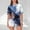 Navy, variant on Women's Pajama Set Under $10 Short Sleeve And Shorts Casual Loose Printing Round Neck Short Sleeved Shorts Pajamas Suit