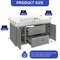 thumbnail image 6 of ModFusion 40-Inch Gray Bathroom Vanity with Quartz Stone Basin & Undermount Ceramic Sink, MDF & Particleboar Storage Cabinet, 6 of 9