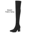 thumbnail image 6 of BLISSFUL STEP Women's Round Toe Block Heel over The Knee High Boots Black Chunky 6, 6 of 8