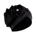 thumbnail image 2 of Herrnalise Women Solid Floral India Muslim Ruffle Chemo Hat Headwear Head Wraps Turbans Beanie Cap Headwraps, 2 of 2