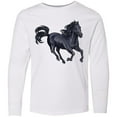 thumbnail image 3 of Inktastic Beautiful Galloping Black Horse Long Sleeve Youth T-Shirt, 3 of 5