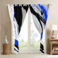 thumbnail image 3 of Black Grey Navy Blue Brush Strokes Oil Painting Curtains, Gradient Abstract Vintage 30%-50% Blackout Curtains Ombre Graffiti Living Room Curtains, Contemporary Modern Window Curtains, 3 of 5
